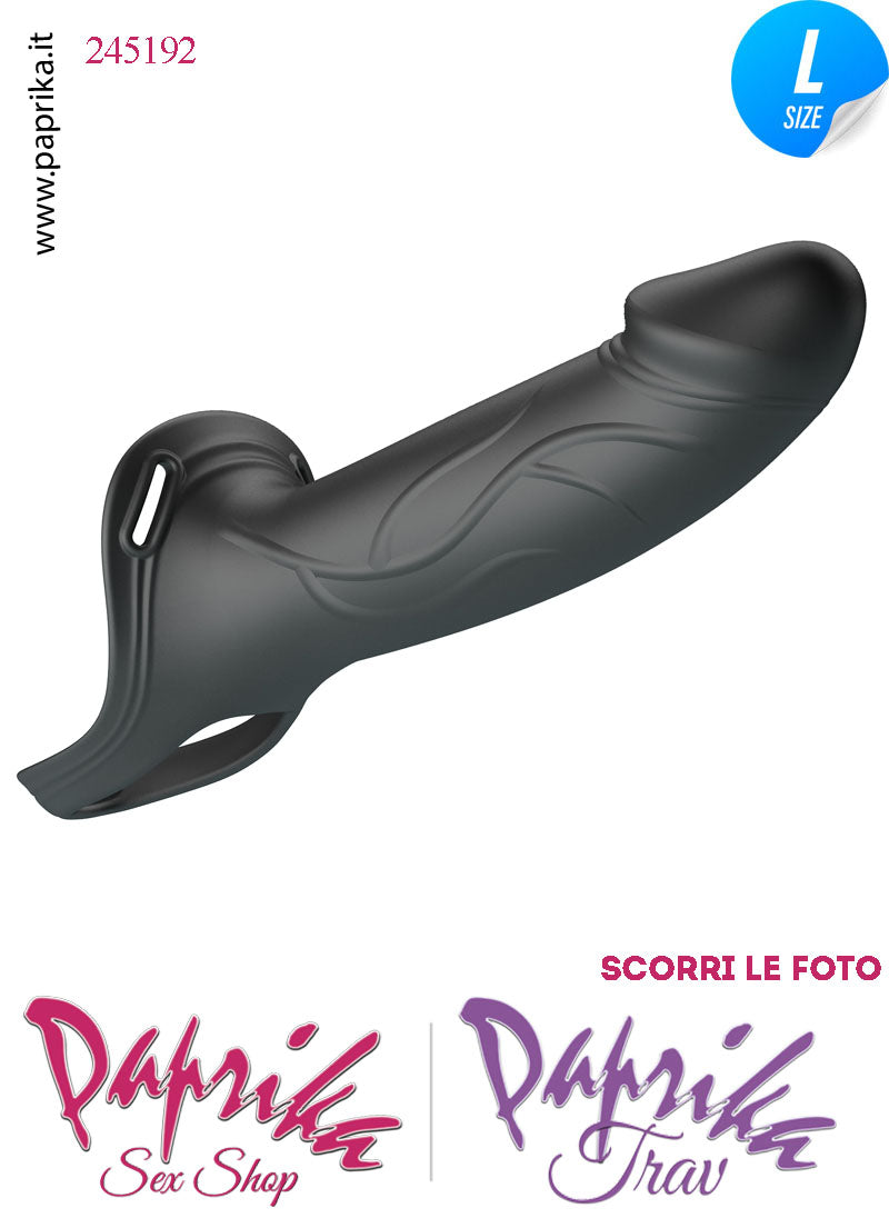 Strap-On Nero Maschile Protesi Cavo 16 cm Ø 45 Prolunga Non Vibrante Mutanda