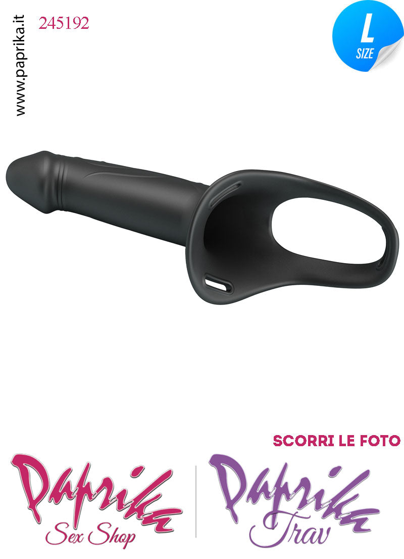 Strap-On Nero Maschile Protesi Cavo 16 cm Ø 45 Prolunga Non Vibrante Mutanda