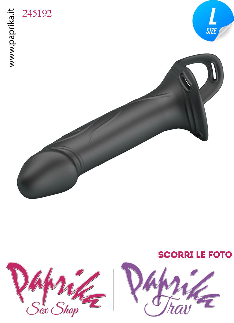 Strap-On Nero Maschile Protesi Cavo 16 cm Ø 45 Prolunga Non Vibrante Mutanda