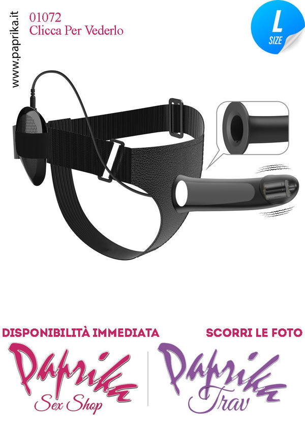 Strap-On Maschile Protesi Cavo Prolunga 16 cm Ø 41 Vibrante Silicone Nero