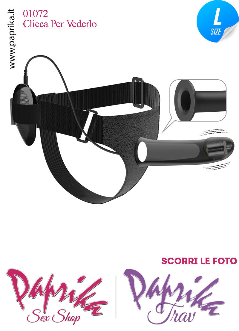 Strap-On Maschile Protesi Cavo Prolunga 16 cm Ø 41 Vibrante Silicone Nero