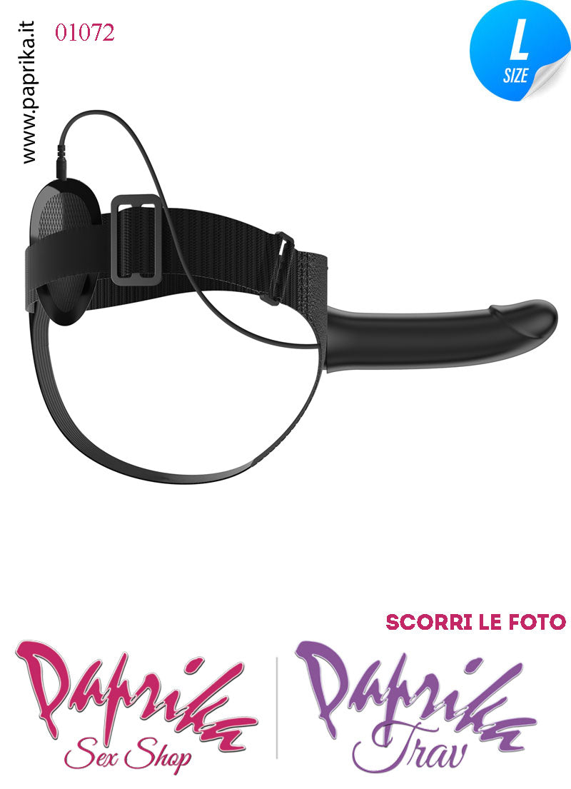 Strap-On Maschile Protesi Cavo Prolunga 16 cm Ø 41 Vibrante Silicone Nero