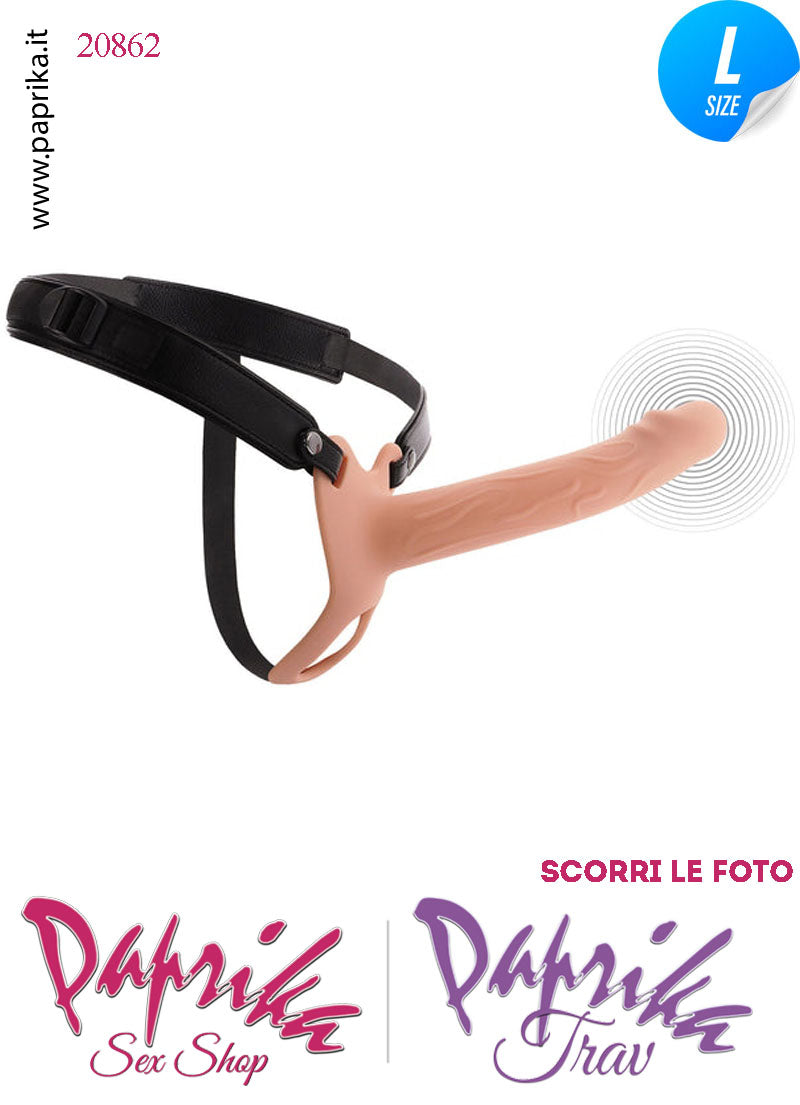 Strap-On Maschile Protesi Cavo Prolunga 20 cm Ø 40 Vibrante Telecomando