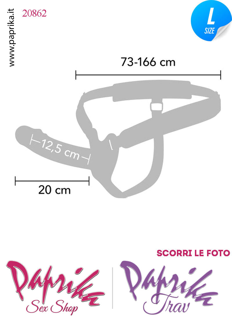 Strap-On Maschile Nero Protesi Cavo Prolunga 20 cm Ø 40 Vibrante Telecomando