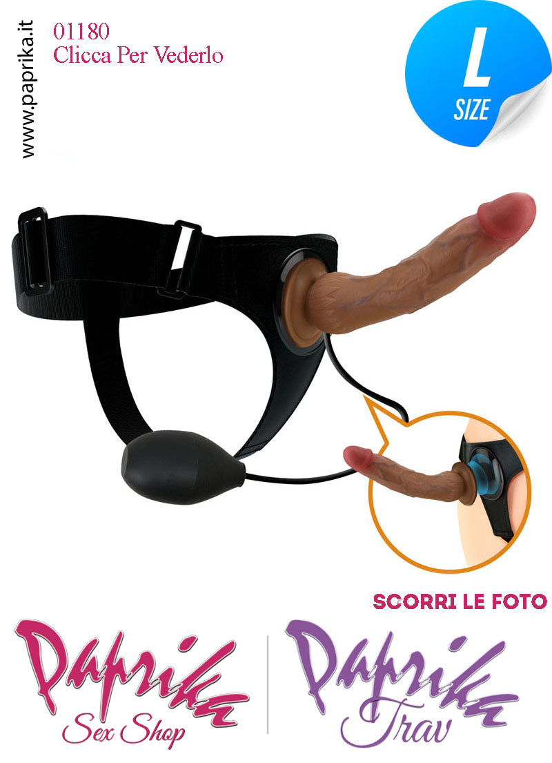 Strap-On Unisex Fallo Large Non Vibrante Eiaculazione Schizzo 19 cm Ø 35/40