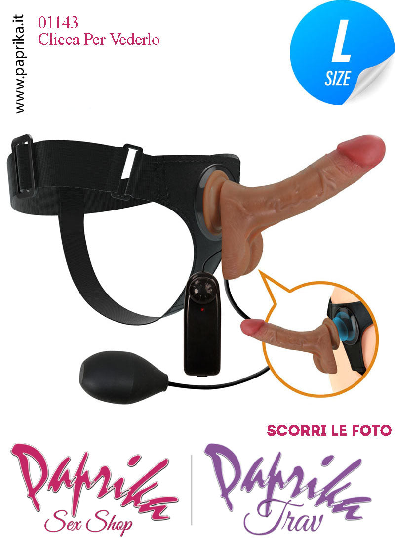 Strap-On Unisex Fallo Large Vibrante Eiaculazione Schizzo 18 cm Ø 44