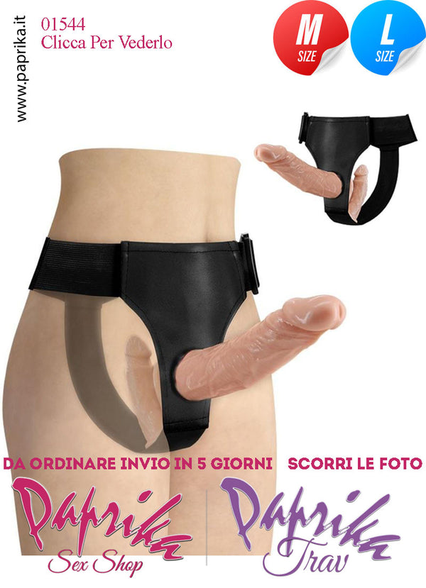 Strap-On Doppio Large TPR Morbido Non Vibrante Mutanda Regolabile
