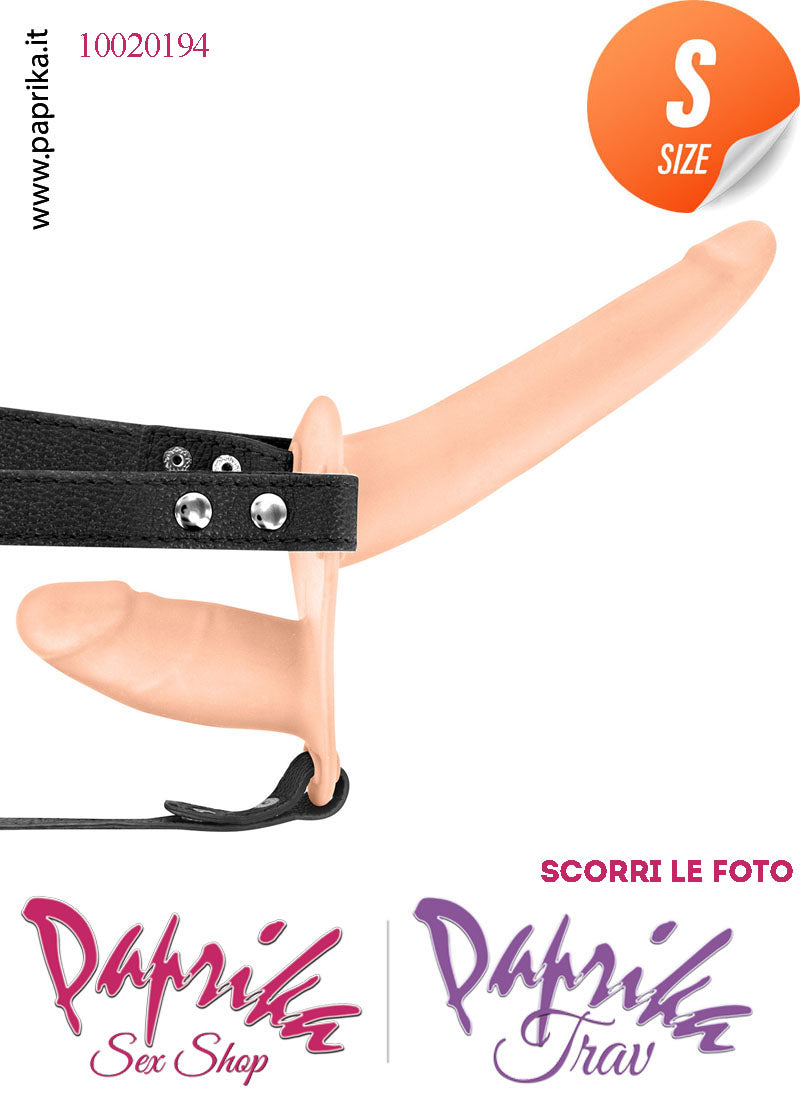 Strap-On Doppio Femminile Silicone Sottile Vibrante Cinghie Ecopelle Regolabili
