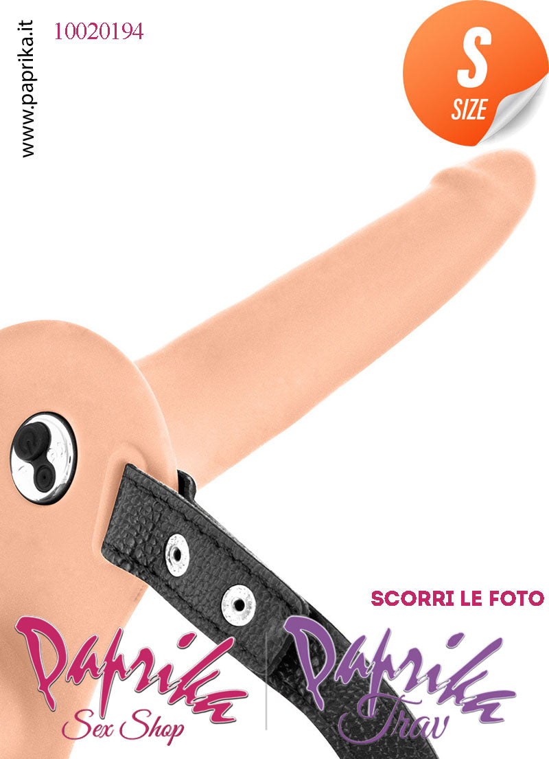 Strap-On Doppio Femminile Silicone Sottile Vibrante Cinghie Ecopelle Regolabili