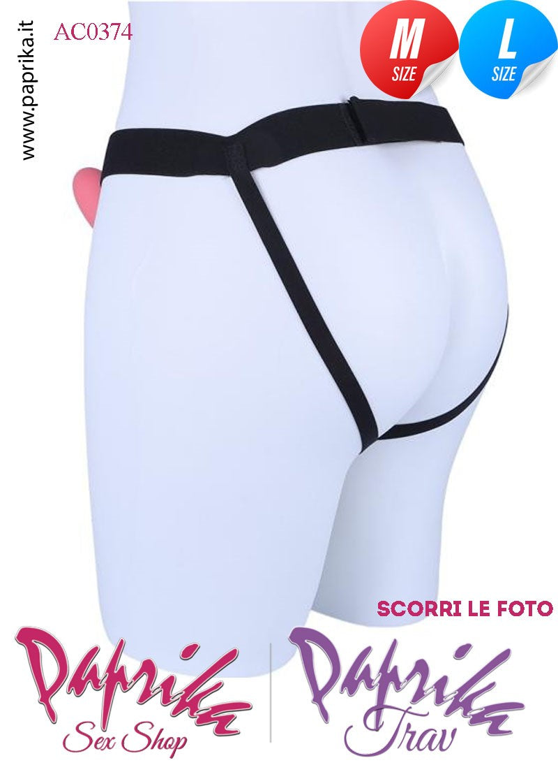 Strap-On Doppio Femminile Medium e Large Silicone Flessibile Vibrante