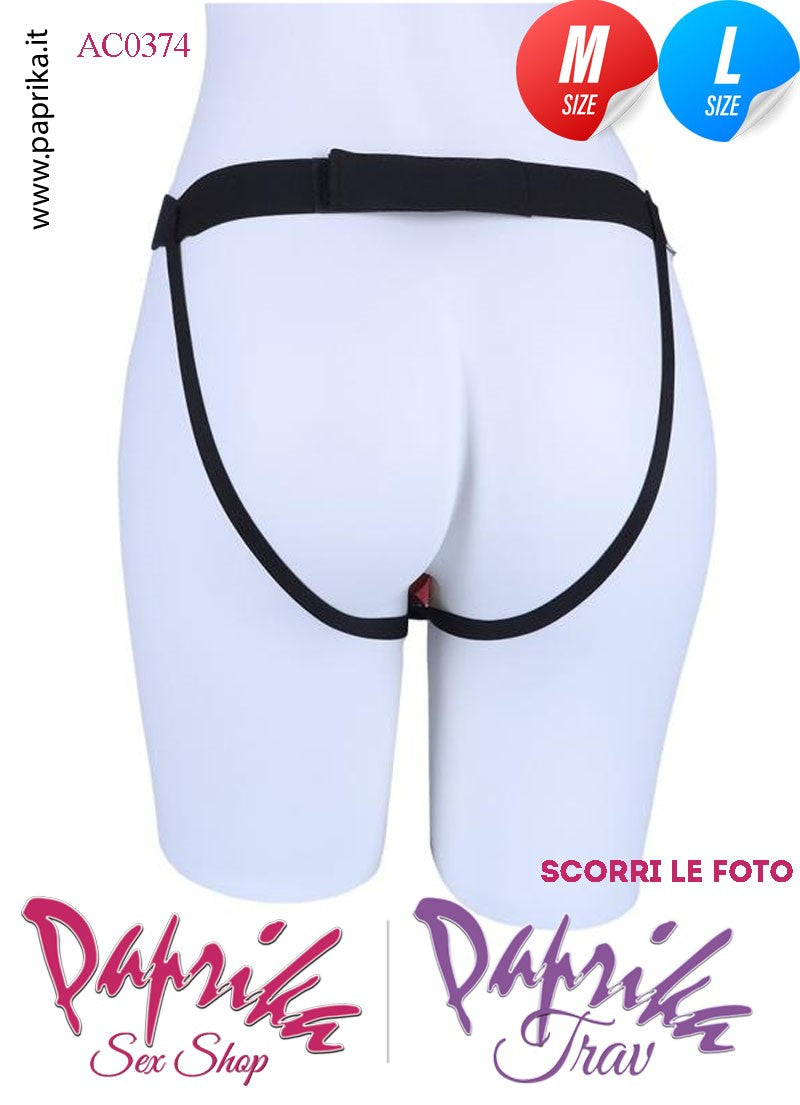 Strap-On Doppio Femminile Medium e Large Silicone Flessibile Vibrante