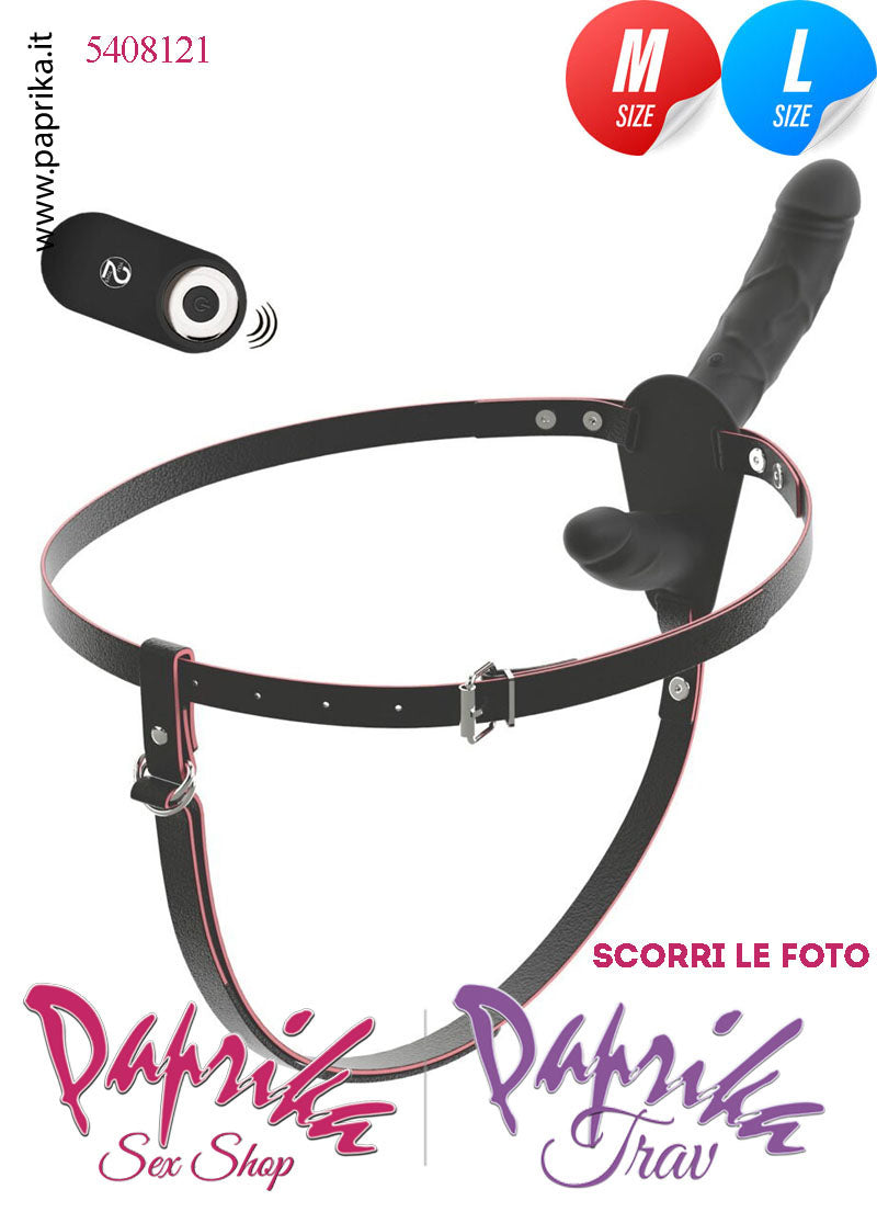 Strap-On Doppio Femminile Large Silicone Flessibile Vibrante Telecomando