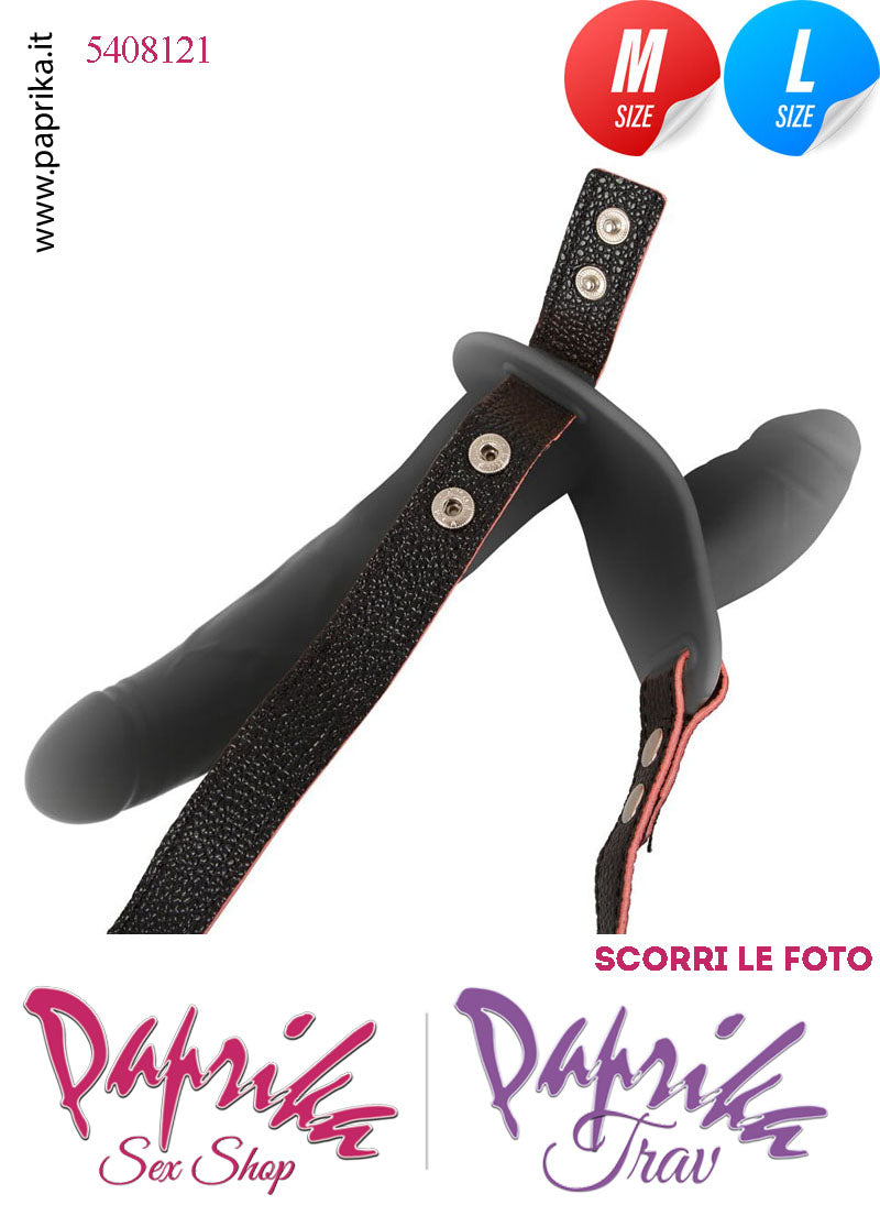 Strap-On Doppio Femminile Large Silicone Flessibile Vibrante Telecomando