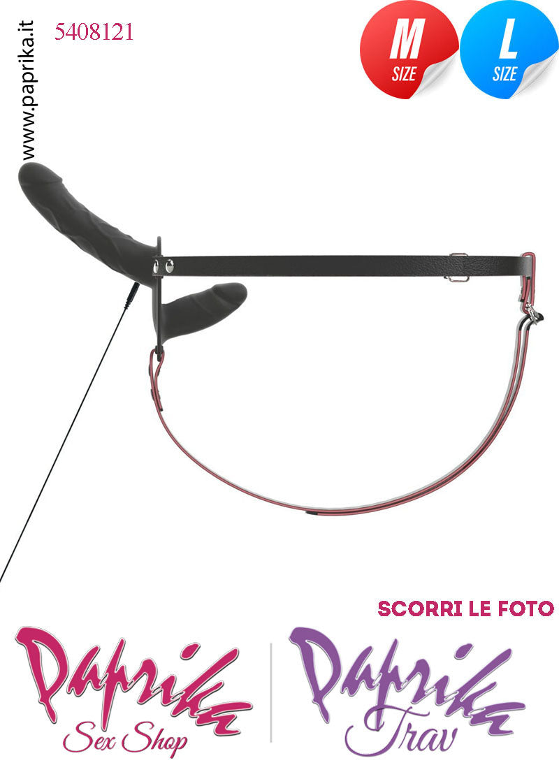 Strap-On Doppio Femminile Large Silicone Flessibile Vibrante Telecomando