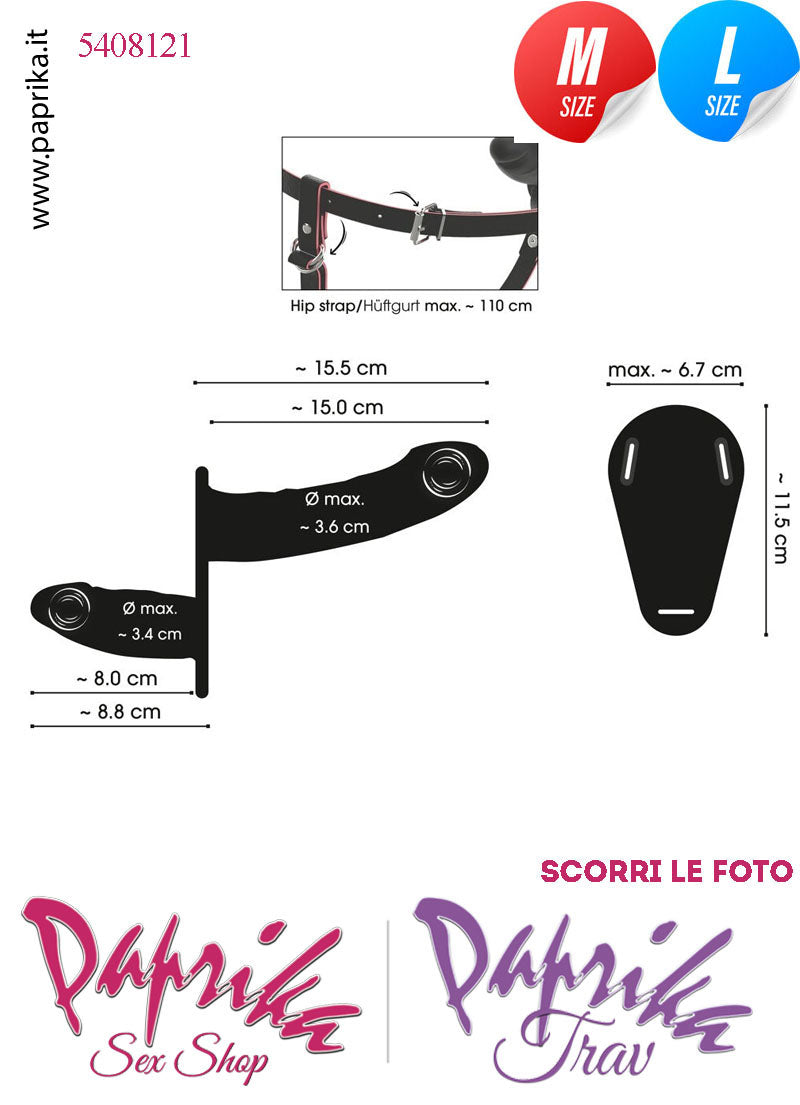 Strap-On Doppio Femminile Large Silicone Flessibile Vibrante Telecomando