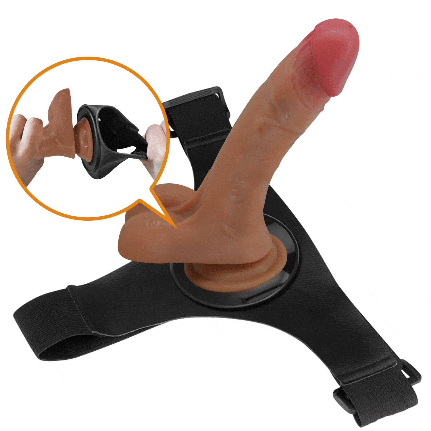 Strap-On Unisex Fallo Large Vibrante Eiaculazione Schizzo 18 cm Ø 44