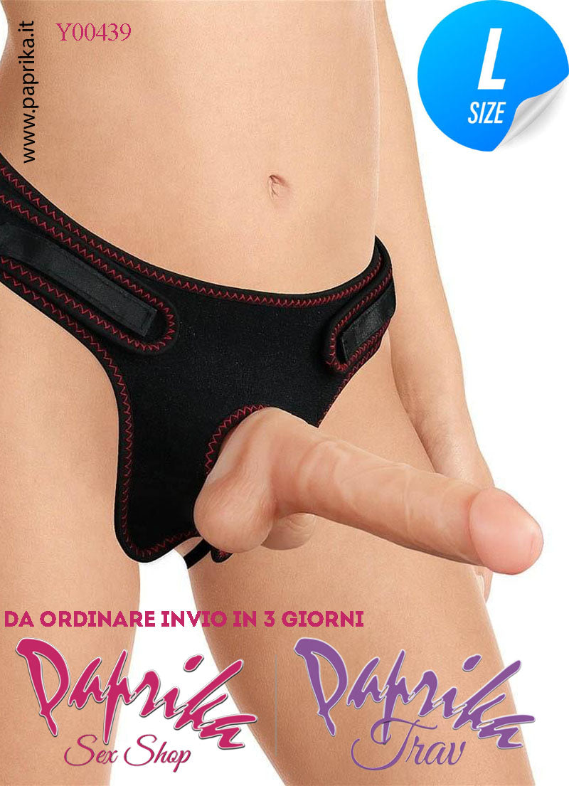 Strap-On Indossabile Mutanda Regolabile Fallo Testicoli  18 cm Ø 39