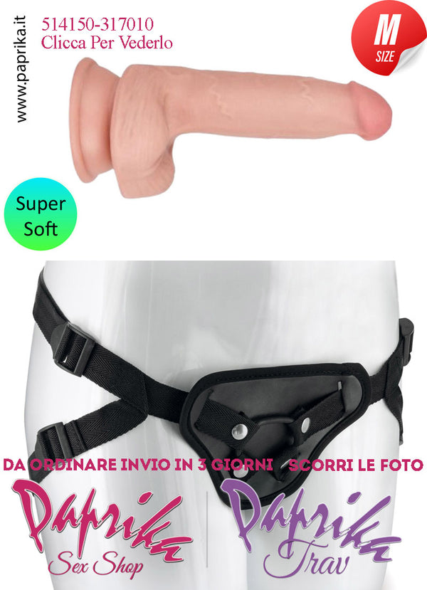 Strap-On Fallo Medio Non Vibrante 16 cm Ø 35 Mutanda  2 Anelli Acciaio + 2 Gomma