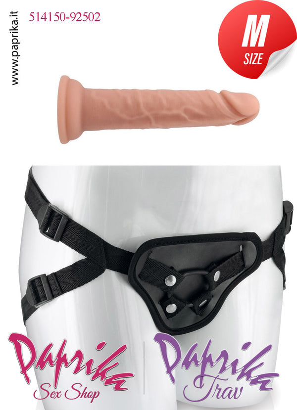 Strap-On Fallo Medium Non Vibrante 15 cm Ø 34 Mutanda  2 Anelli Acciaio + 2 Gomma