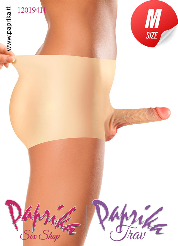 Strap-On Mutanda Silicone Aderente Fallo Pieno Flessibile 16 cm Ø 35 Non Vibrante