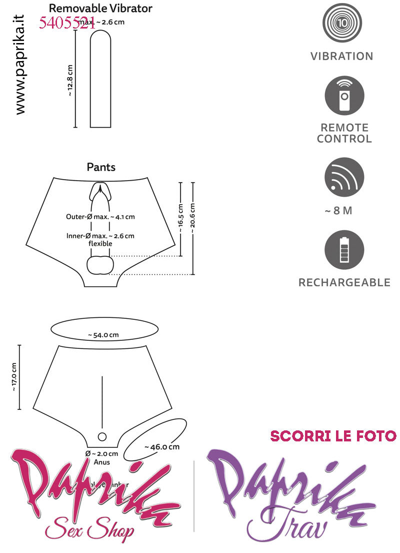 Strap-On Mutanda Silicone Aderente Fallo Pieno Vibrante 21 cm Ø 42 Telecomando