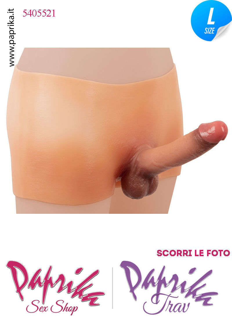 Strap-On Mutanda Silicone Aderente Fallo Pieno Vibrante 21 cm Ø 42 Telecomando