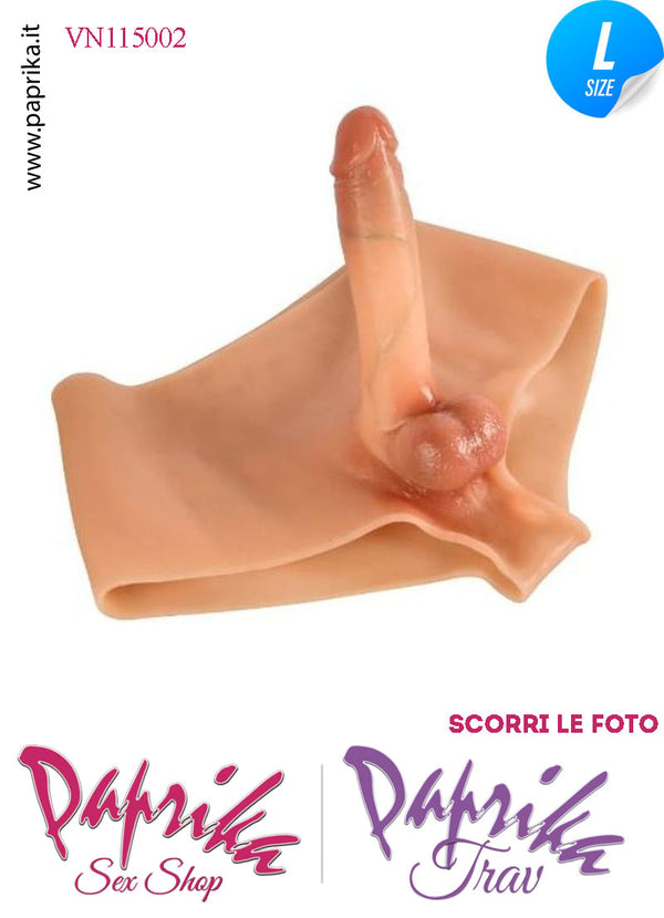 Strap-On Mutanda Silicone Aderente Fallo Pieno Flessibile 18 cm Ø 40