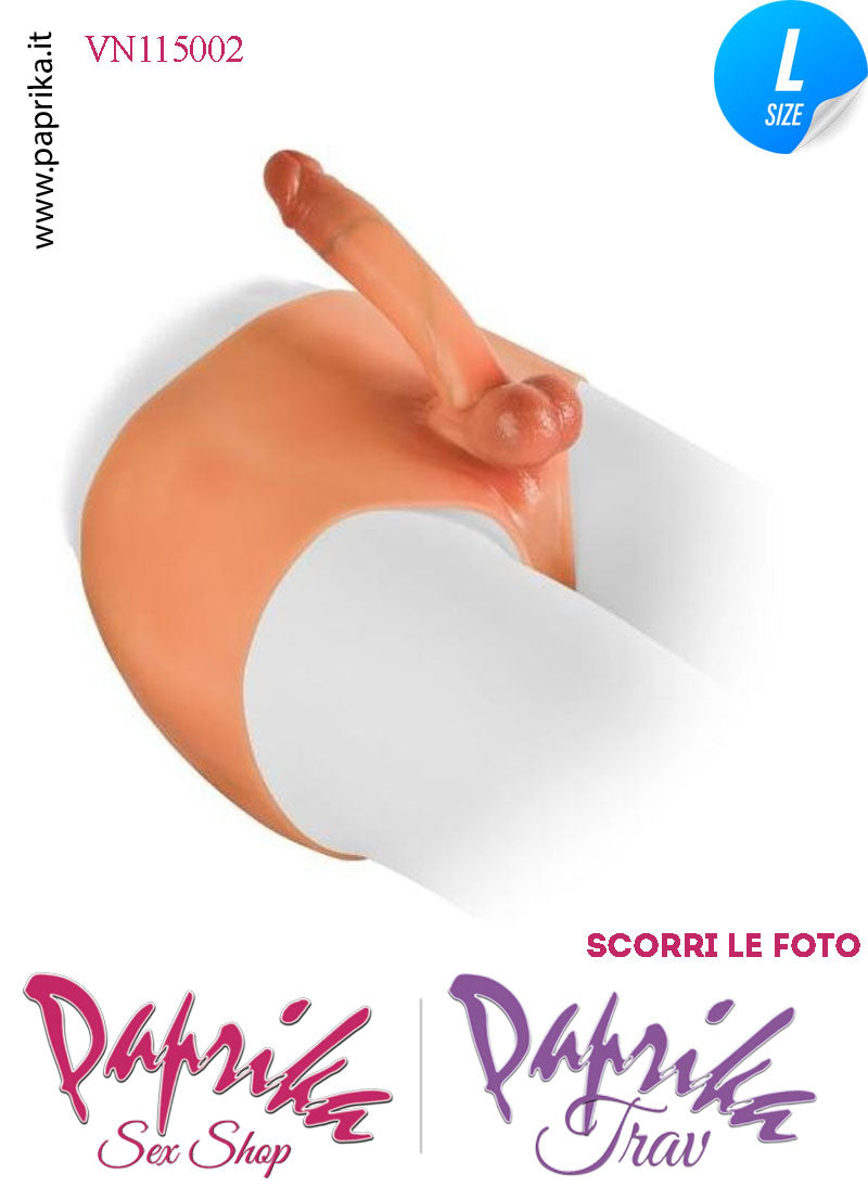 Strap-On Mutanda Silicone Aderente Fallo Pieno Flessibile 18 cm Ø 40