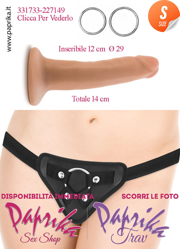 Strap-On Dildo Small Anima Interna Non Vibrante 12 cm Ø 29 Mutanda Anelli Acciaio