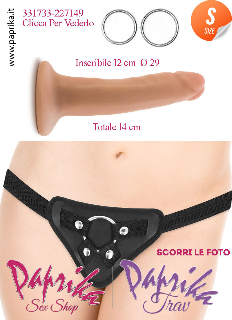 Strap-On Dildo Small Anima Interna Non Vibrante 12 cm Ø 29 Mutanda Anelli Acciaio