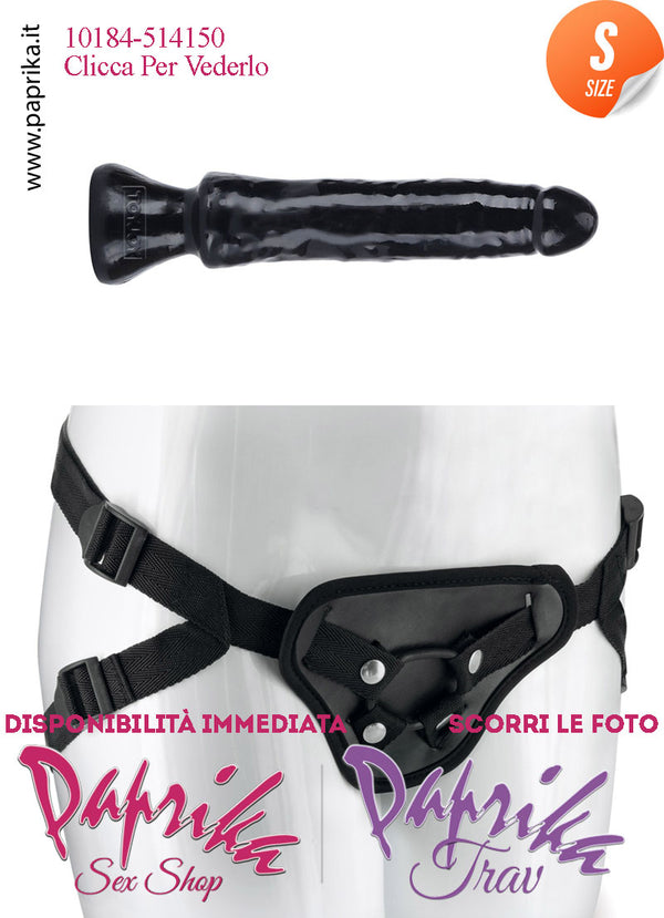 Strap-On Dildo Nero Small Non Vibrante 13 cm Ø 27 Mutanda 2 Anelli Acciaio
