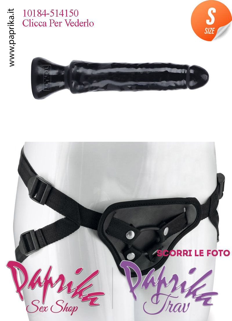 Strap-On Dildo Nero Small Non Vibrante 13 cm Ø 27 Mutanda 2 Anelli Acciaio