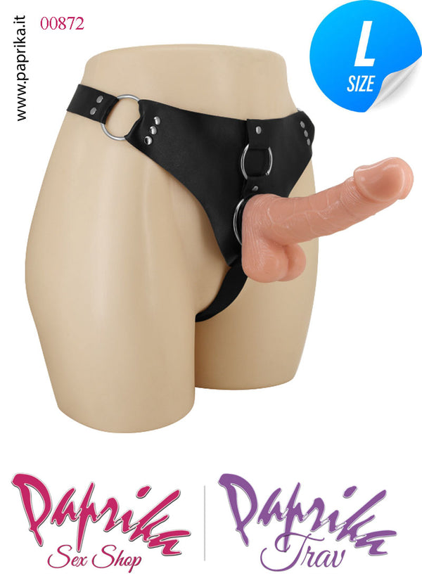 Strap-On Indossabile Mutanda Regolabile Fallo Testicoli 18 cm Ø 45