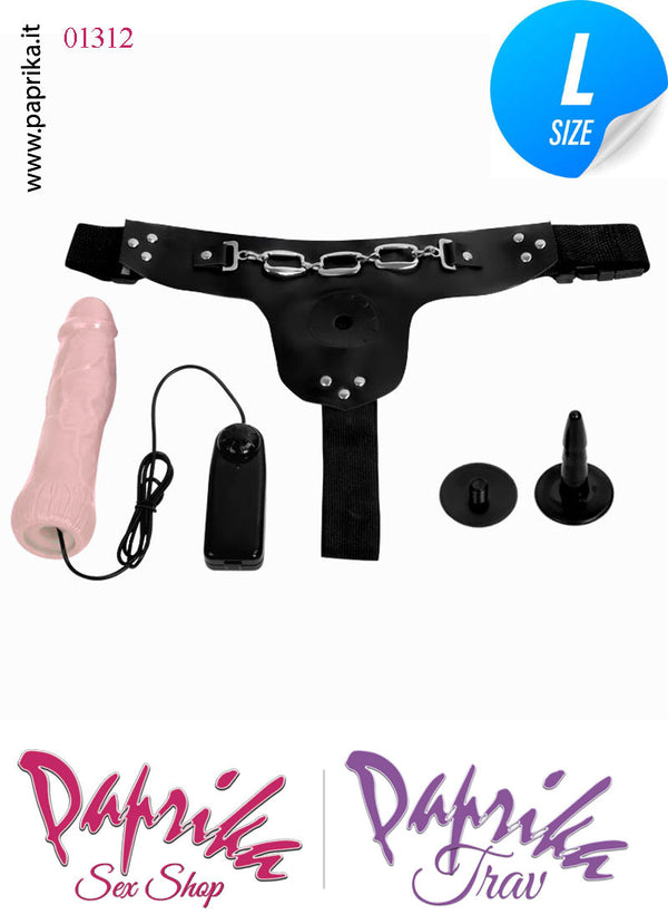 Strap-On Indossabile Vibrante Fallo 18 cm Ø 40 Mutanda Regolabile