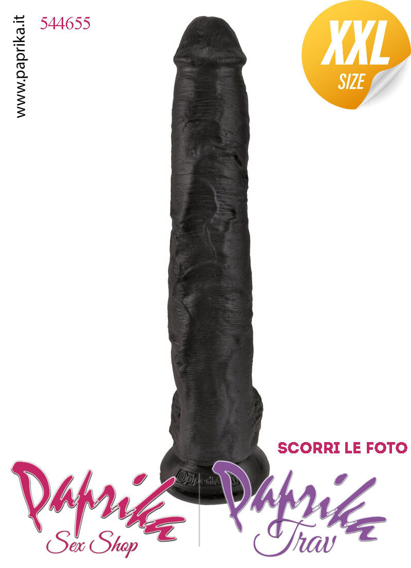 Strap-On Fallo Nero XXL Non Vibrante 30/36 cm Ø 60 Mutanda 3 Anelli Acciaio