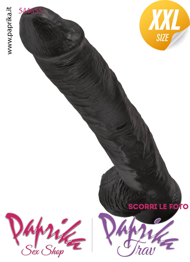 Strap-On Fallo Nero XXL Non Vibrante 30/36 cm Ø 60 Mutanda 3 Anelli Acciaio