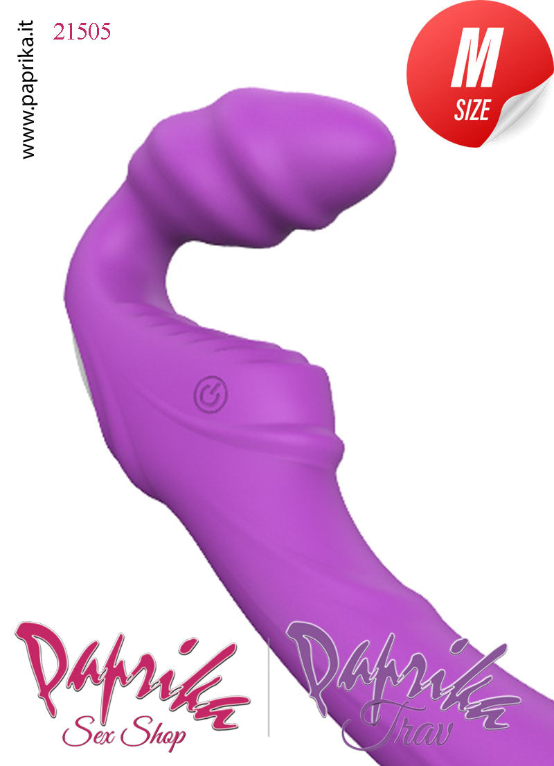 Strapless Strap-on Silicone Vibrante Senza Cinghie Ricarica Usb