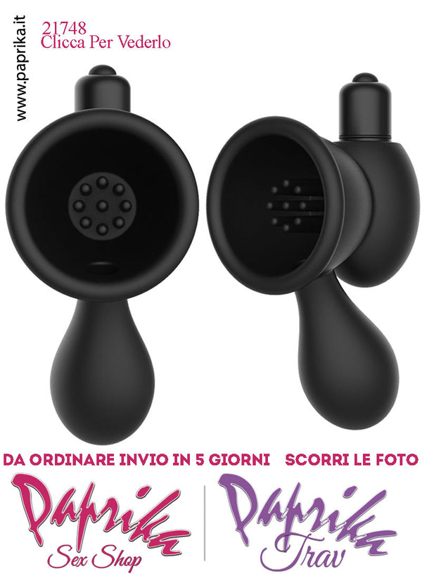 Coppia Succhia Capezzoli Vibrante Pompette Aculei Interni Pile