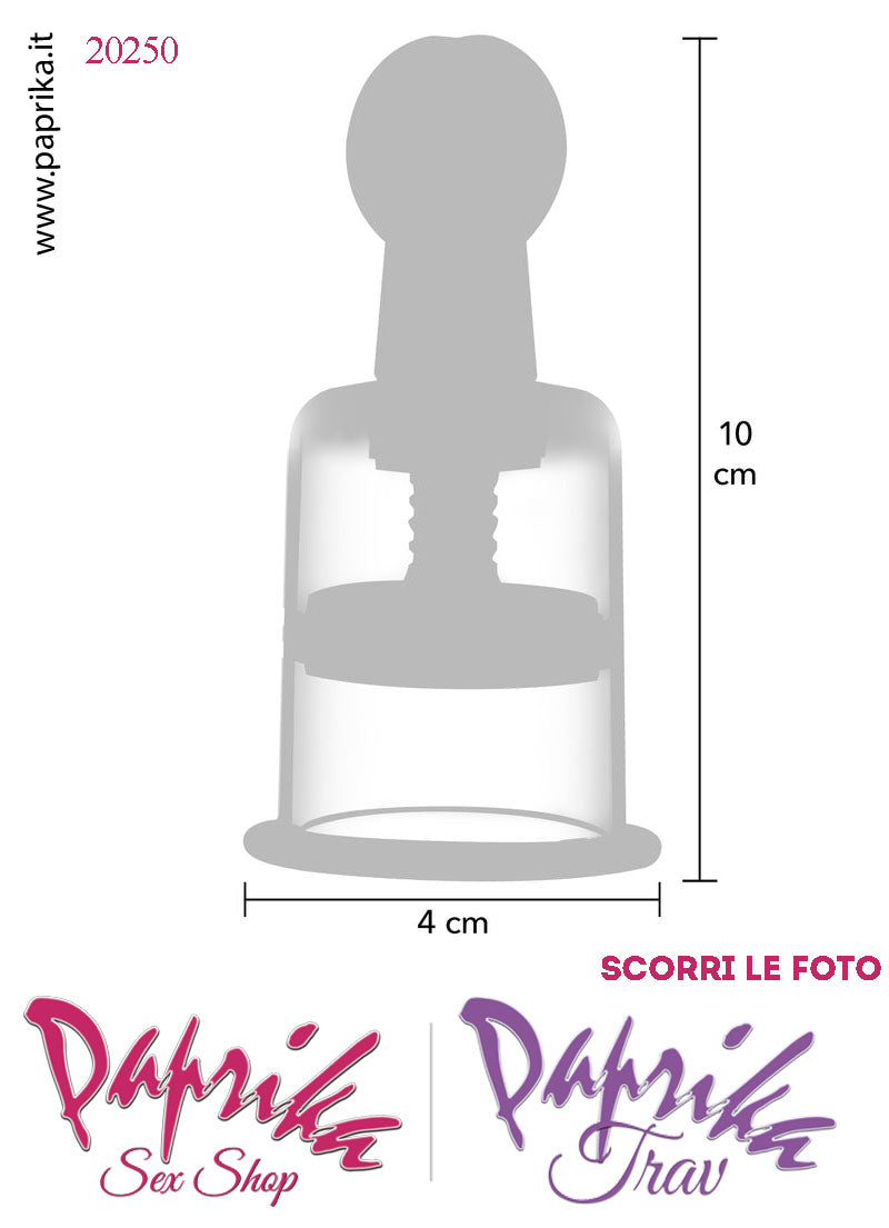 Pompette Succhia Capezzoli Sottovuoto Vacuum Regolabili Vite 10 cm Ø 40