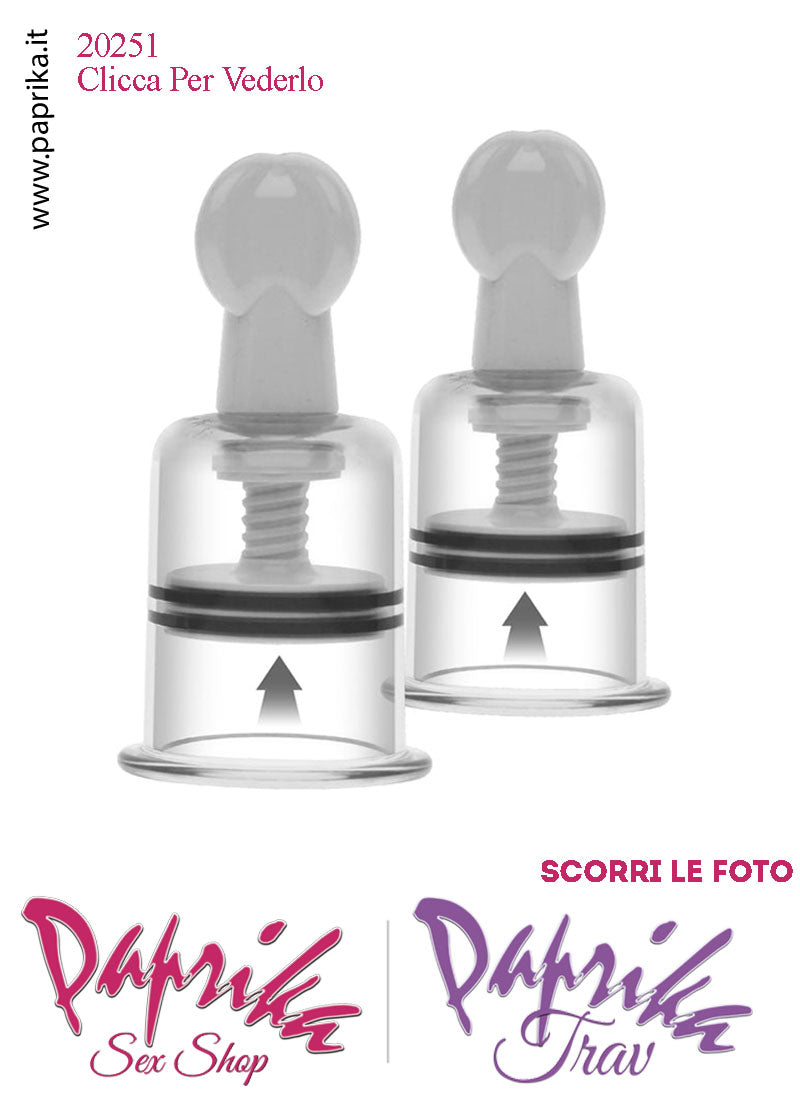 Pompette Succhia Capezzoli Sottovuoto Vacuum Regolabili Vite 10 cm Ø 50