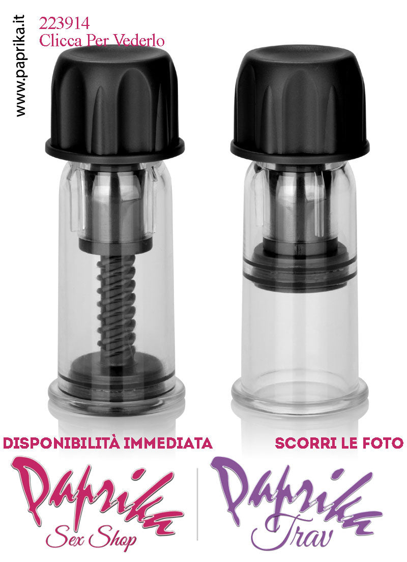 Pompette Succhia Capezzoli Sottovuoto Vacuum Vite Nera Potente 10 cm Ø 27