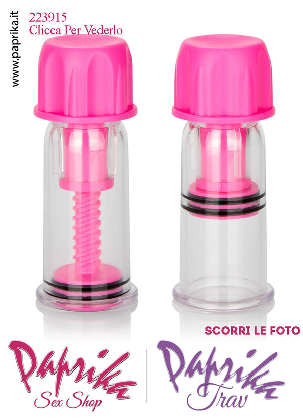 Pompette Succhia Capezzoli Sottovuoto Vacuum Vite Rosa Potente 10 cm Ø 27