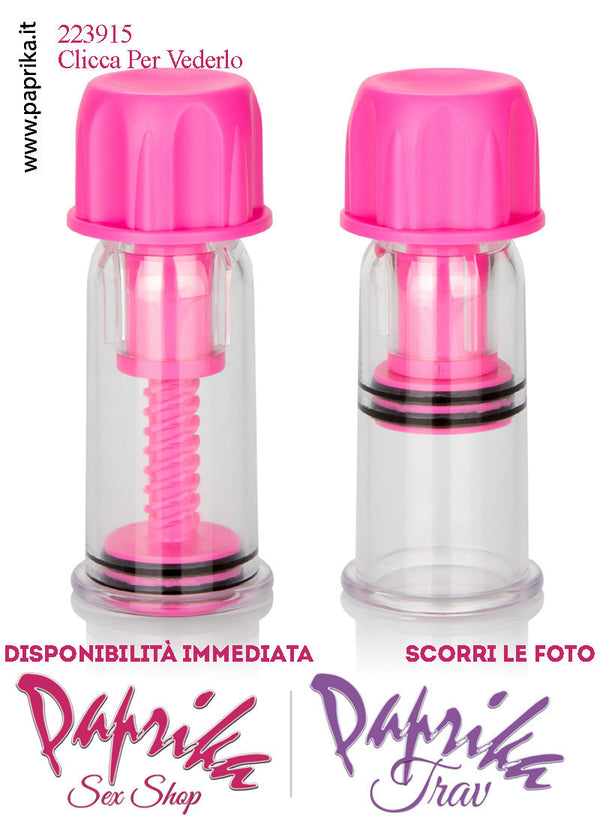 Pompette Succhia Capezzoli Sottovuoto Vacuum Vite Rosa Potente 10 cm Ø 27