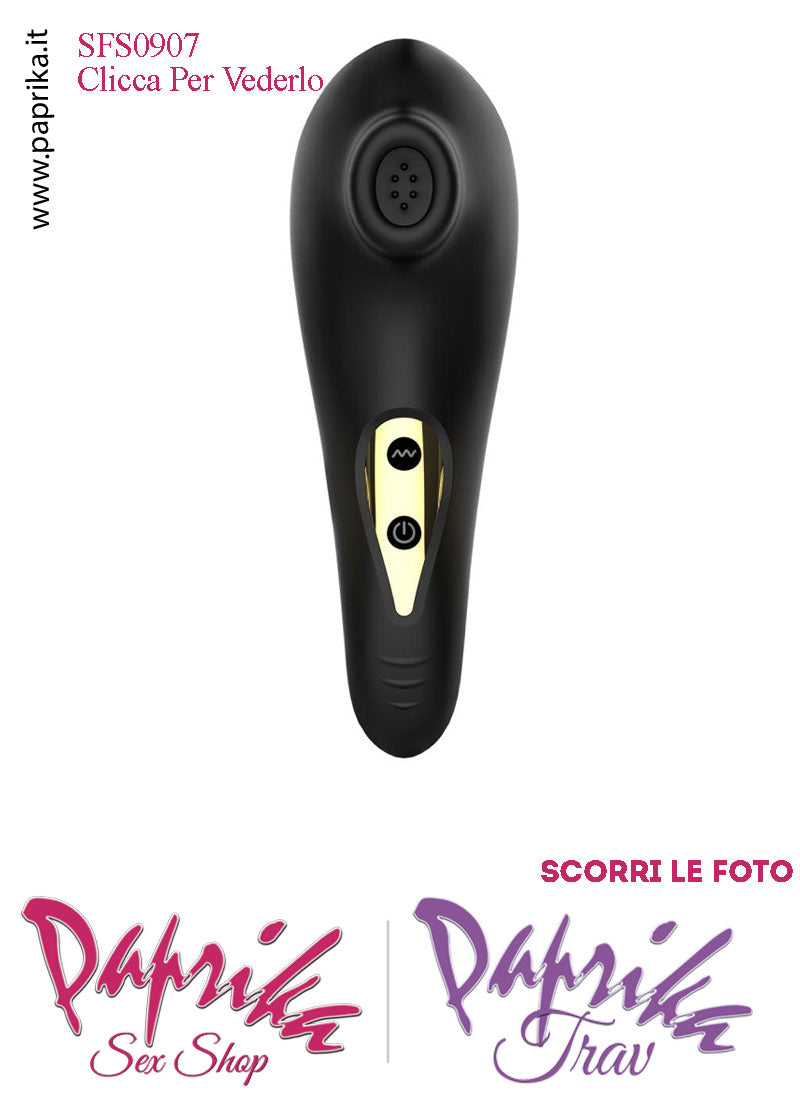 Succhia Clitoride Sagomato Ergonomico Inserto Oro 10 Velocità