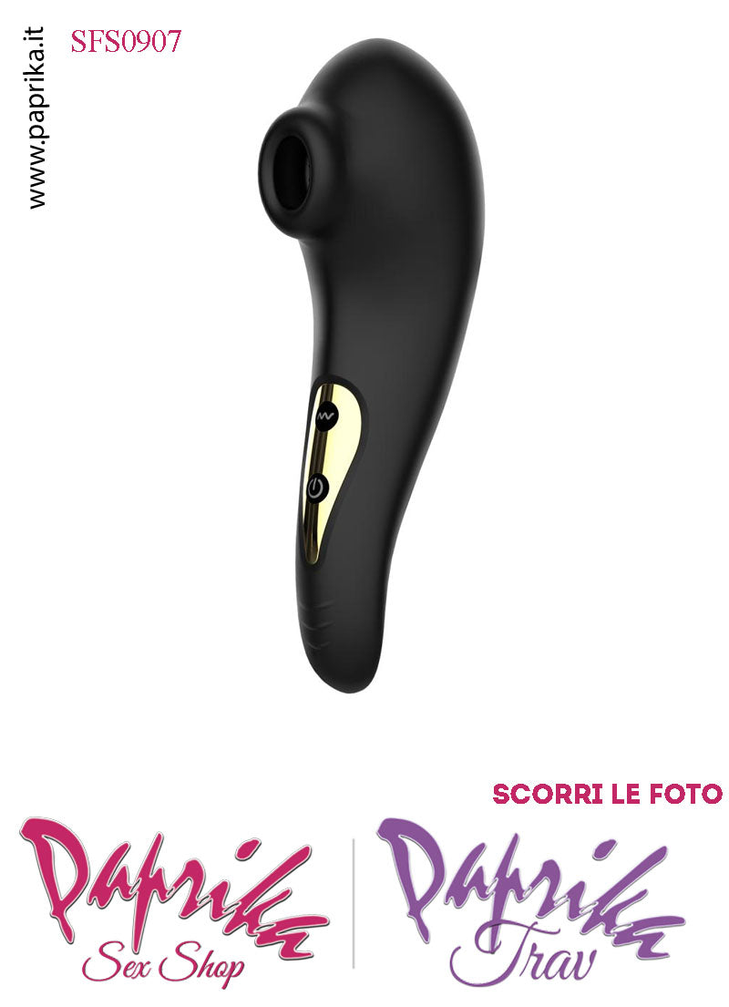 Succhia Clitoride Sagomato Ergonomico Inserto Oro 10 Velocità
