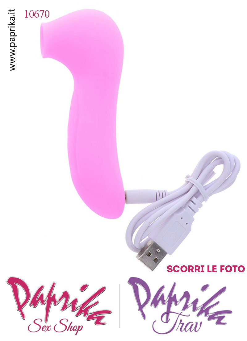 Succhia Clitoride Stimolatore Clitorideo 7 Velocità Rosa Ricaricabile