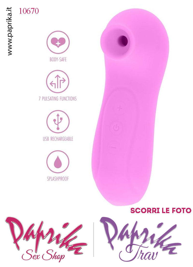 Succhia Clitoride Stimolatore Clitorideo 7 Velocità Rosa Ricaricabile