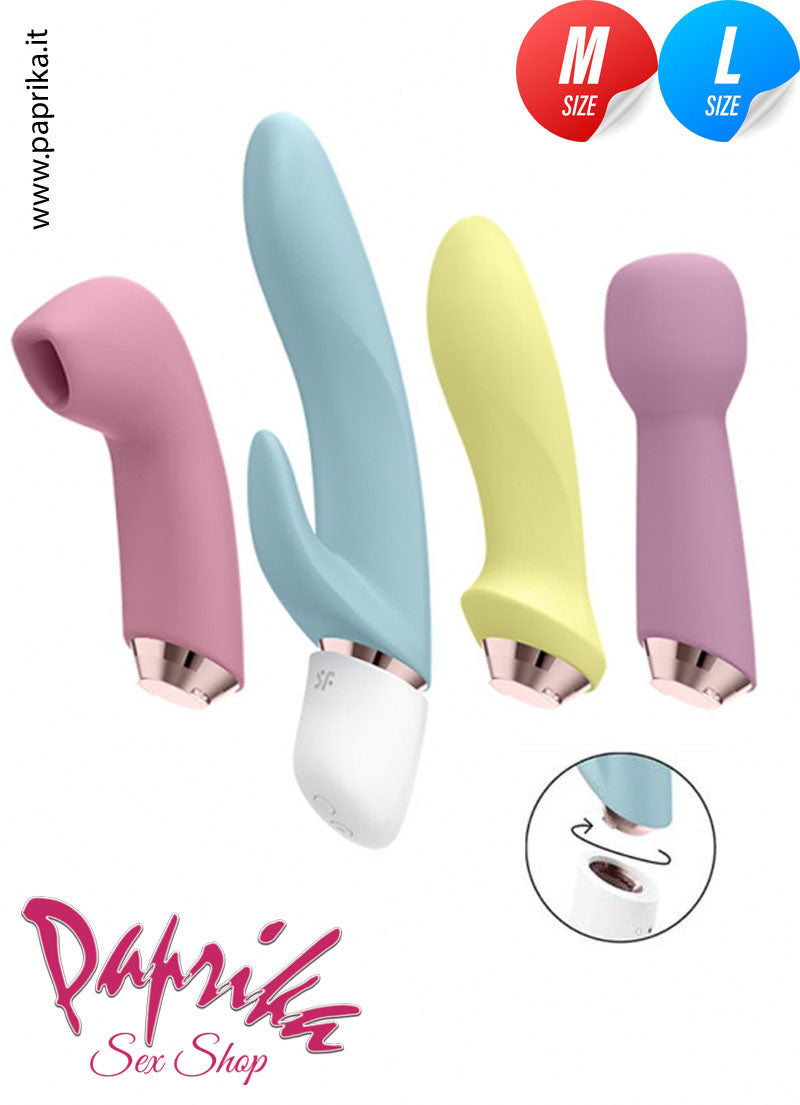 Set 4 Sex Toys Silicone Succhia Clitoride Magic Wand Rabbit Dildo