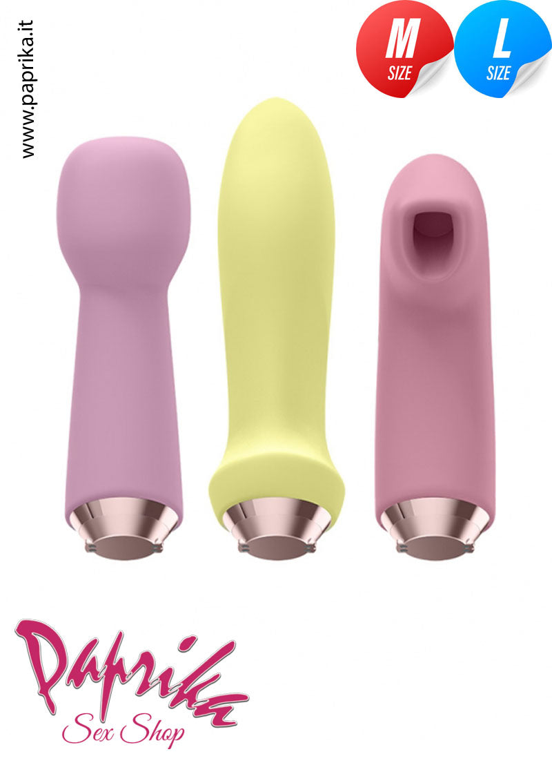 Set 4 Sex Toys Silicone Succhia Clitoride Magic Wand Rabbit Dildo