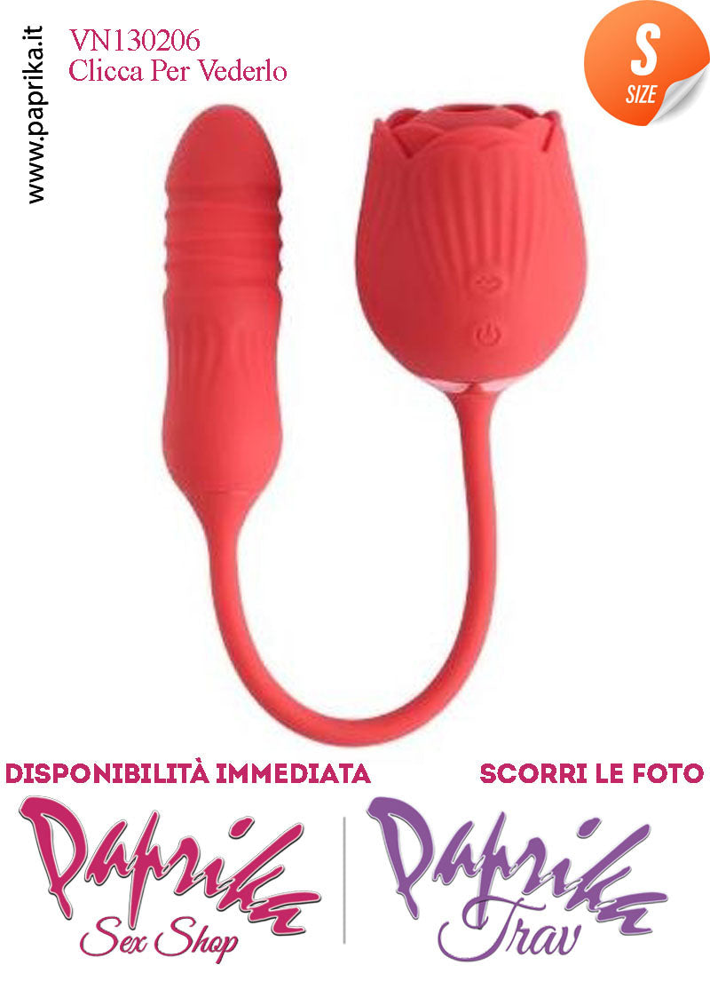 Succhia Clitoride Rosa Rossa Ovulo Vaginale Small Su & Giù Ø 28